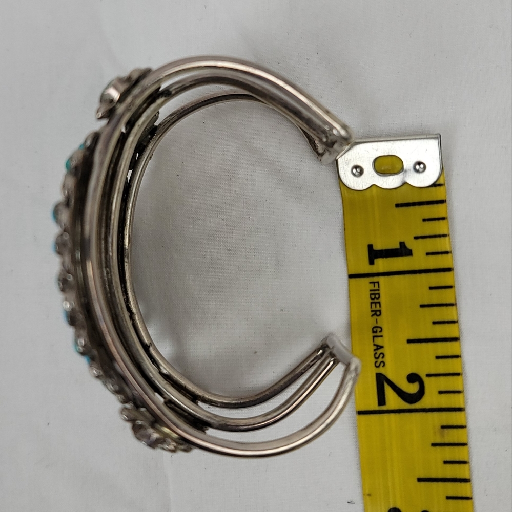 Vintage Tourquose Silver Bracelet Navaho E Spencer - Picture 7 of 8